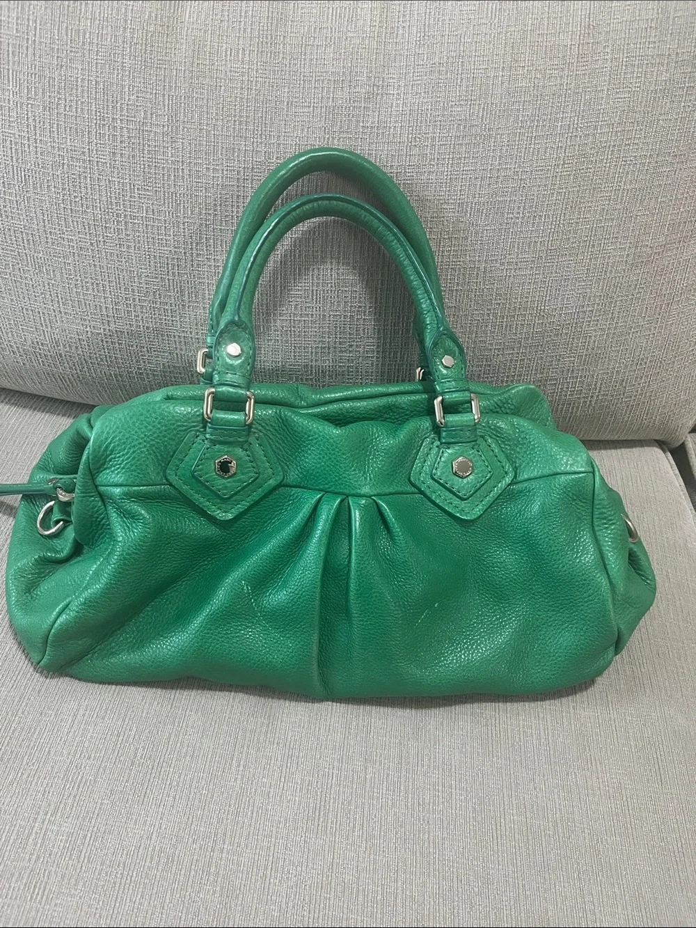 Marc Jacobs Green Pebbled Leather Satchel